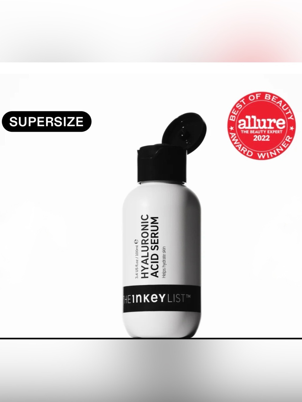 The Inkey List Hyaluronic Acid Serum 3.4 Oz - Supersize- **NIB**